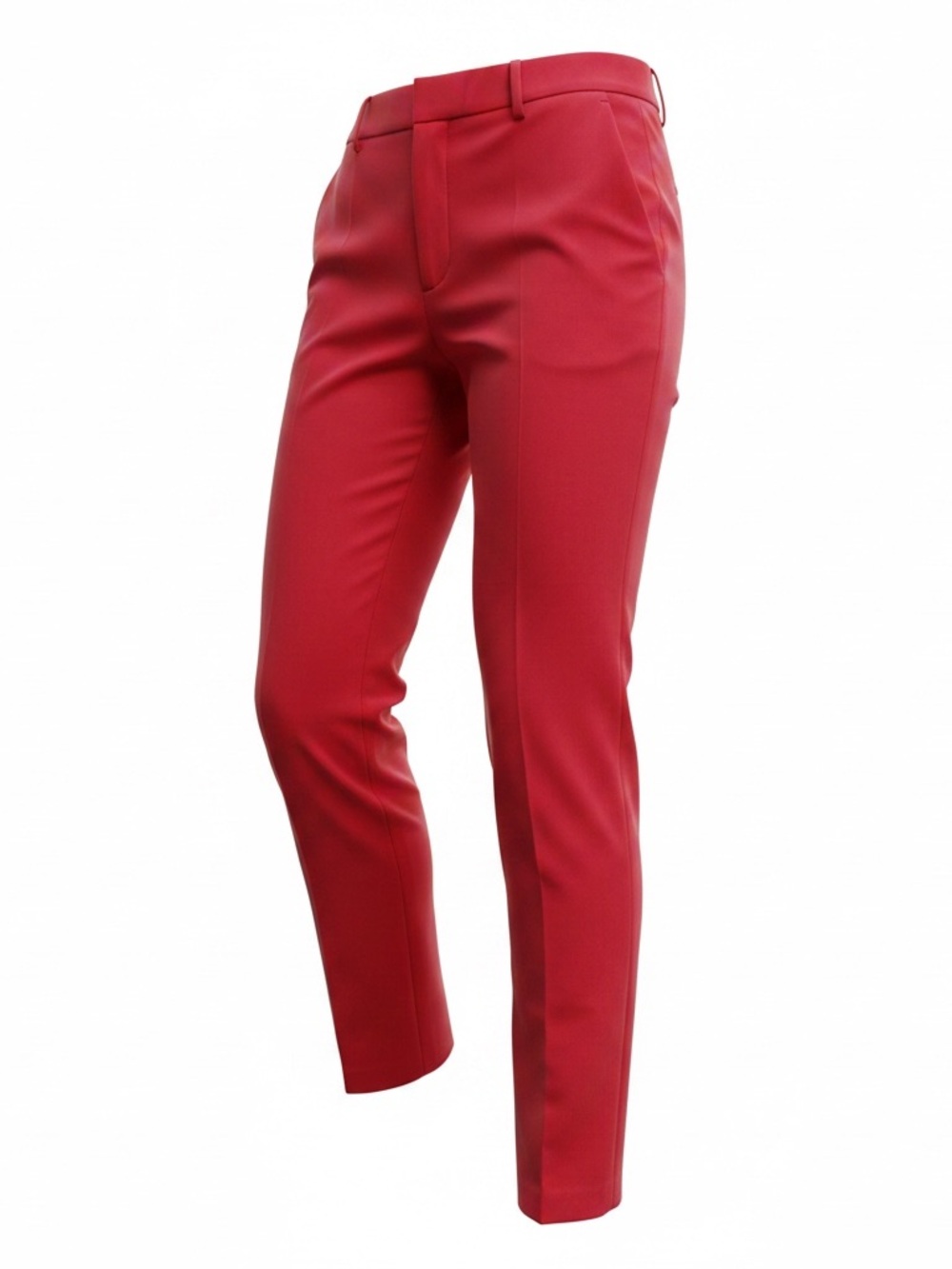 Ann Taylor Red Mid-Rise Ankle Pants